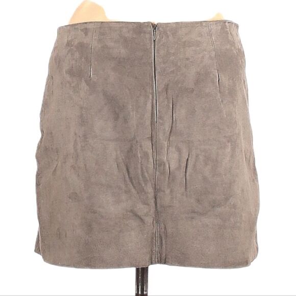 BLANKNYC Lace-Up Suede Leather Miniskirt Gray 28 - Picture 3 of 6